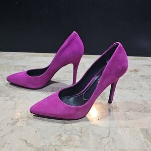 Charles By Charles David Suede Leather  Heels Purple Size US 7‎